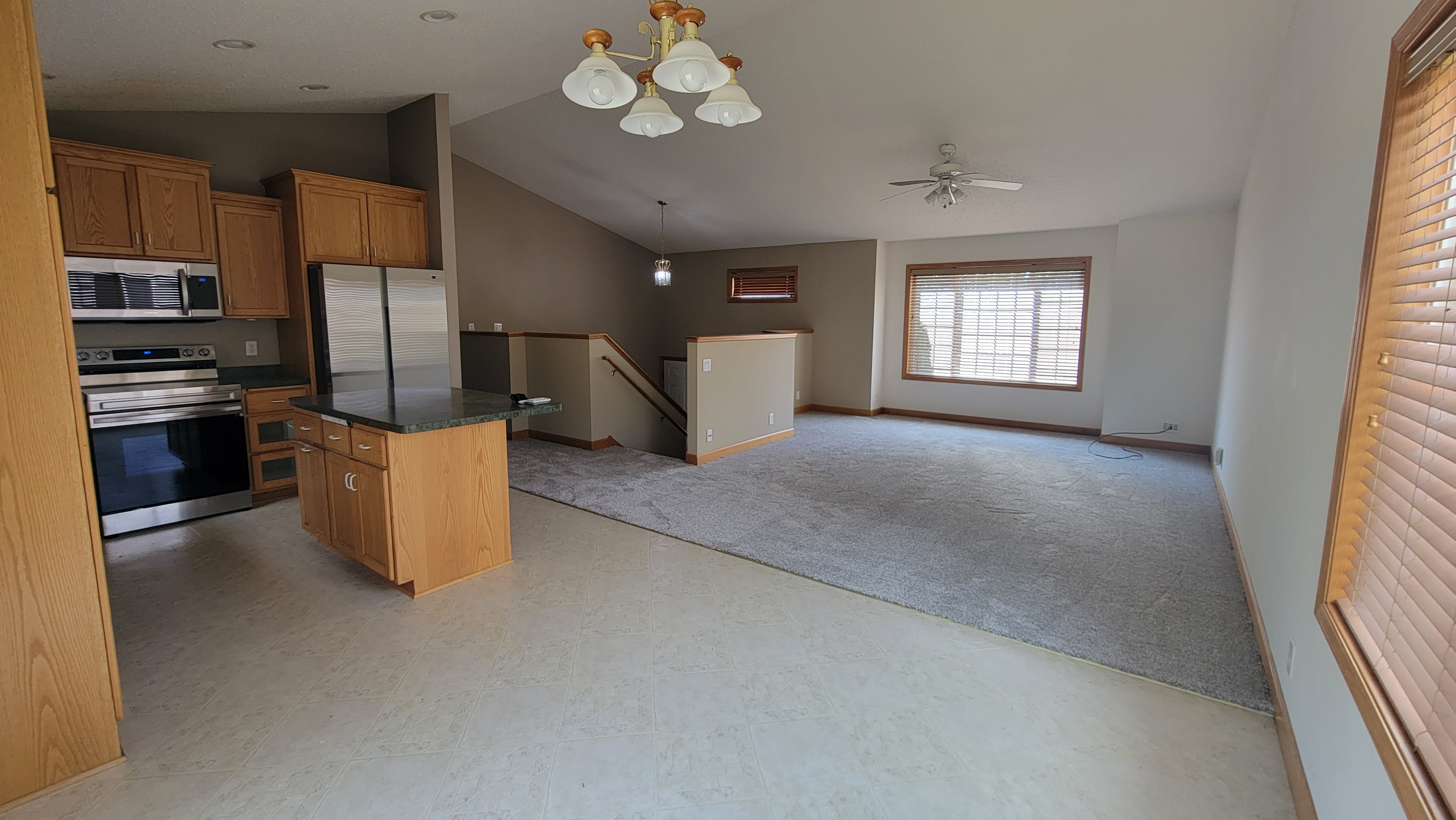 Kitchen and living open concept